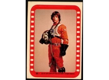 1977 Topps Star Wars Sticker Luke Skywalker #36