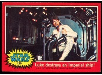 1977 Topps Star Wars Luke Destroys An Imperial Ship! #130