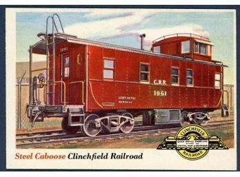 1955 Topps Rails & Sails #9 Steel Caboose Clinchfield Railroad Trading Card