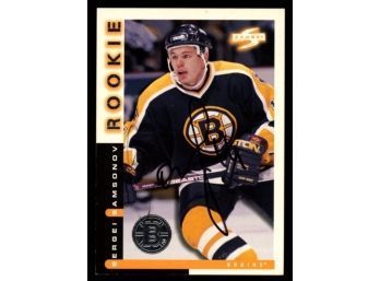 1997 Pinnacle Rookie Sergei Samsonov On Card Autograph #14 Boston Bruins