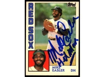 1984 Topps Traded Baseball Mike Easler On Card Autograph #33T Boston Red Sox