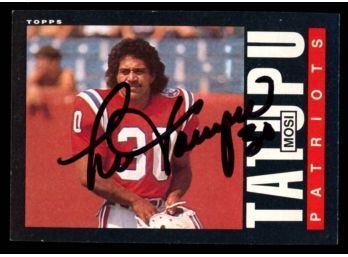 1985 Topps Football Mosi Tatupu On Card Autograph #333 New England Patriots
