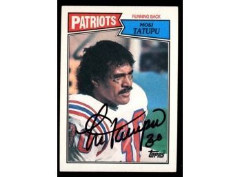 1987 Topps Football Mosi Taputu On Card Autograph #100 New England Patriots
