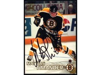 1997 Pacific Mattias Timander On Card Autograph #235 Boston Bruins