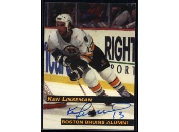 1998 Boston Bruins Alumni Ken Linseman On Card Autograph #13