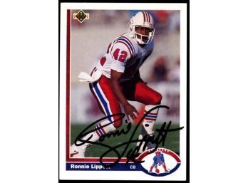 1991 Upper Deck Ronnie Lippett On Card Autograph #410 New England Patriots