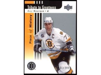 2002 Upper Deck Tribute To Greatness Ray Borque /2999 #118 Boston Bruins HOF