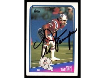 1988 Topps Football Mosi Taputu On Card Autograph #179 New England Patriots