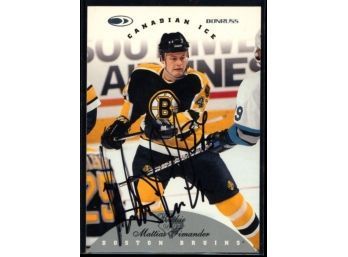 1996 Donruss Canadian Ice Mattias Timander On Card Auto #138 Boston Bruins