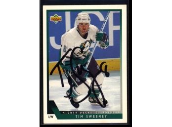 1993-94 Upper Deck Hockey Tim Sweeney On Card Autograph #385 Anaheim Ducks