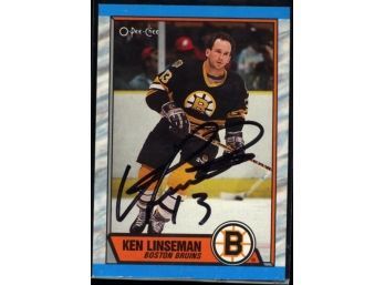 1989 O-pee-chee Ken Linseman On Card Autograph #62 Boston Bruins