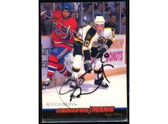 1999 Pacific Cameron Mann On Card Autograph #26 Boston Bruins