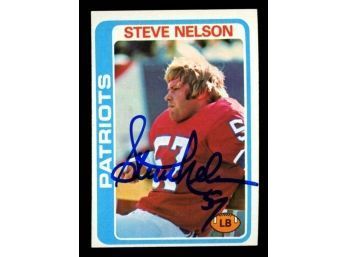 1978 Topps Football Steve Nelson On Card Autograph #116 New England Patriots