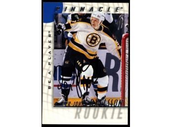 1998 Pinnacle Rookie Per-johan Axelsson On Card Autograph #238 Boston Bruins
