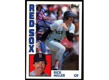 1984 Topps Baseball Rick Miller On Card Autograph With Authentication #344 Boston Red Sox