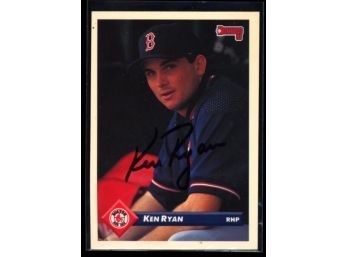 1993 Donruss Series 1 Ken Ryan On Card Autograph #383 Boston Red Sox