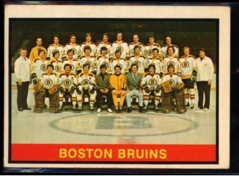 1974 O-pee-chee Boston Bruins Checklist #350 Johnny Bucyk, Terry O'Reilly, Bobby Orr Vintage
