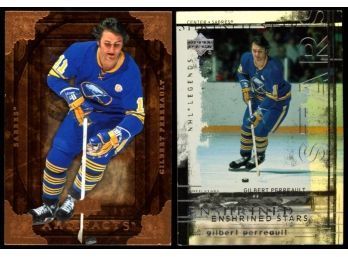 2008 Upper Deck Gilbert Perreault 2 Card Lot Artifacts #90 Enshrined Stars #ES11 Buffalo Sabres