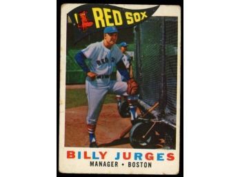 1960 Topps Baseball Billy Jurges #220 Boston Red Sox Vintage