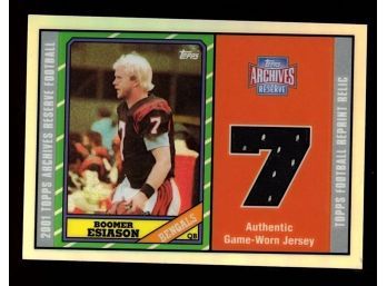 1986 Topps Archives Reserves Boomer Esiason Game Worn Jersey Patch #255 Cincinnati Bengals