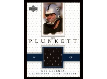 2000 Upper Deck NFL Legends Jim Plunkett Game Worn Jersey Patch #LJ-JP Raiders HOF
