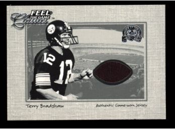 2000 Fleer Feel The Game Terry Bradshaw Game Worn Jersey Patch Pittsburgh Steelers HOF