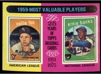 1975 Topps 1959 MVPs Nellie Fox Ernie Banks #197 Vintage Baseball