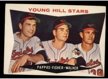 1960 Topps Baseball Young Hill Stars Pappas, Fisher, Walker #399 Vintage