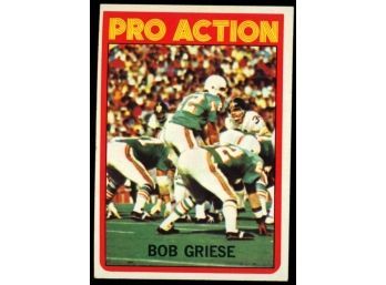 1972 Topps Football Bob Griese Pro Action #132 Miami Dolphins Vintage HOF