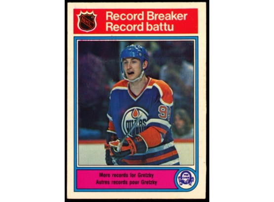 1982 O-pee-chee Hockey Wayne Gretzky Record Breaker #1 Edmonton Oilers HOF GOAT