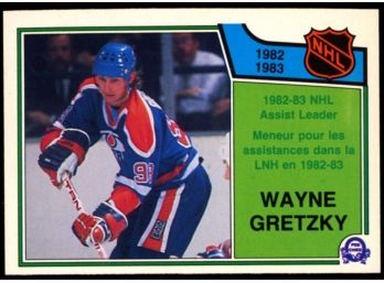 1983 O-pee-chee Hockey Wayne Gretzky NHL Assist Leaders #216 Edmonton Oilers HOF GOAT