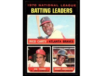 1971 Topps Baseball 1970 NL Batting Leaders #62 Rico Carty, Joe Torre, Manny Sanguillen