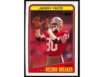 1988 Topps Football Jerry Rice 1987 Record Breaker #6 San Francisco 49ers HOF