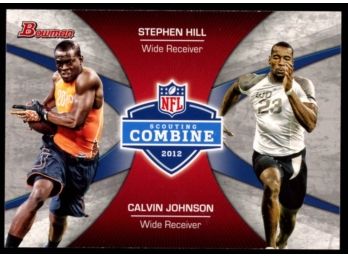 2012 Bowman Football NFL Combine Calvin Johnson And Stephen Hill Rookie Card #CC-HJ