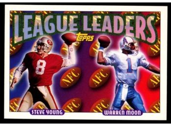 1993 Topps Football Steve Young And Warren Moon League Leaders #220 HOF