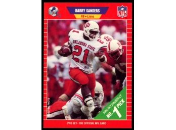 1989 NFL Pro Set Barry Sanders Rookie Card #494 Detroit Lions HOF