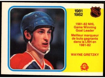 1982 O-pee-chee Hockey Wayne Gretzky Game Winning Goals Leader #242 Edmonton Oilers HOF GOAT