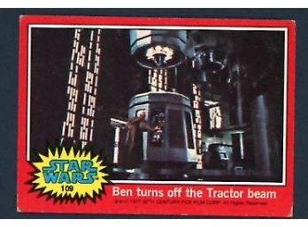 1977 Star Wars Ben Turns Off The Tractor Beam #109 Trading Card