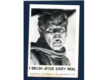 1961 Leaf Spook Stories #02 'I Brush After Every Meal' Trading Card