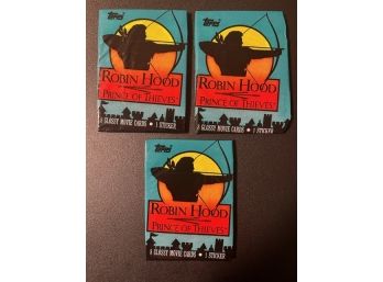 LOT OF  3 ~ 1991 Robin Hood Prince Of Thieves Movie Cards Wax Pack Unopened