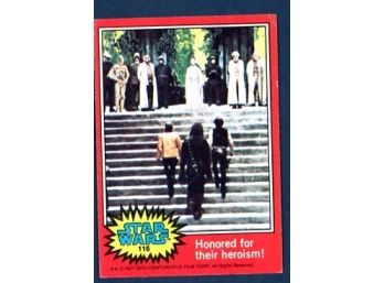 1977 Star Wars Honored For Their Heroism! #116 Vintage Trading Card