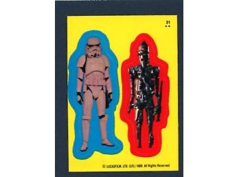 1980 Topps Star Wars The Empire Strikes Back Stormtrooper & IG-88 Sticker #31 Trading Card