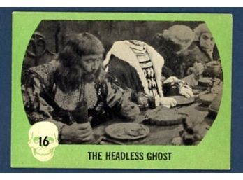 1961 Nu-Card Green Green Horror Monster Series #16 The Headless Ghost Vintage Trading Card