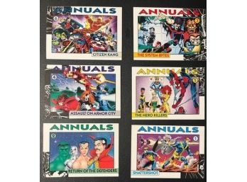 Lot Of 6 ~ 1992 Marvel Comics Annuals Promo Checklist Trading Cards