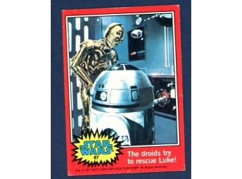 1977 Star Wars 'The Droids Try To Rescue Luke! #87  Vintage Trading Card