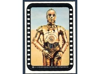 1978 Topps Star Wars C-3PO (See-Threepio) Sticker #26-Tatooine Desert Trading Card