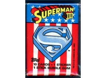 1983 Topps Superman III Wax Pack Trading Cards Unopened