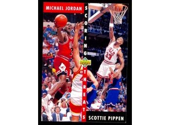 1992-93 Upper Deck Basketball Michael Jordan Scottie Pippen 'Scoring Threats' #62 Chicago Bulls HOF