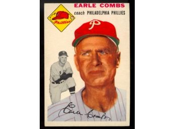 1954 Topps Baseball Earle Combs #183 Philadelphia Phillies Vintage Card