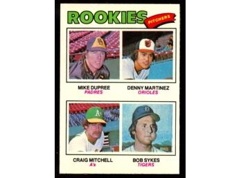 1977 Topps Baseball Rookie Pitchers #491 Mike Dupree, Denny Martinez, Craig Mitchell, Bob Sykes